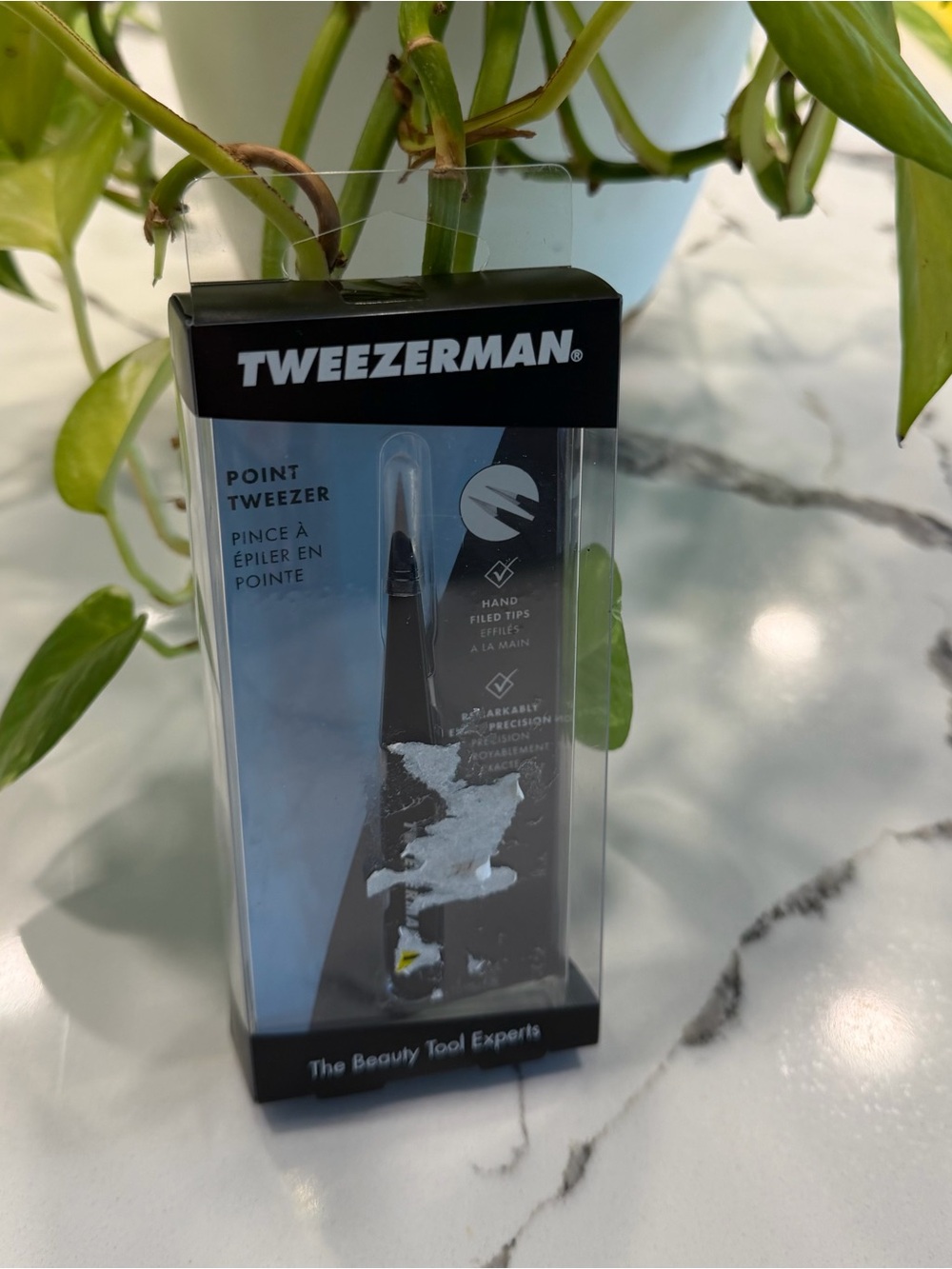 Tweezerman Point Tweezer - Black Precision Grooming